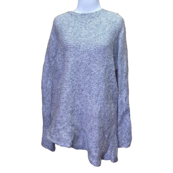 Eileen Fisher Grey Wool Knit Asymmetrical Sweater Size Medium - Picture 1 of 8